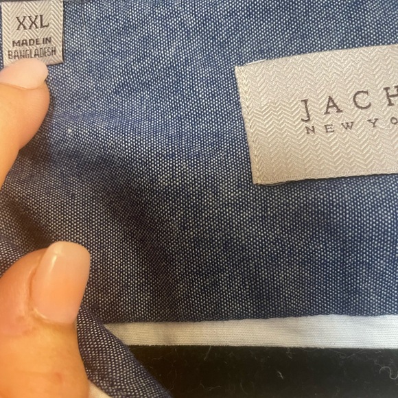 Jachs New York Poplin Stretch ButtonDown w/Navy Palm Trees XXL 2X - Picture 4 of 9